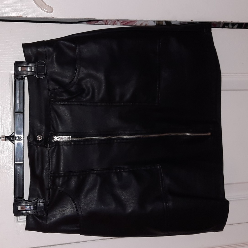 Faux leather skirt
